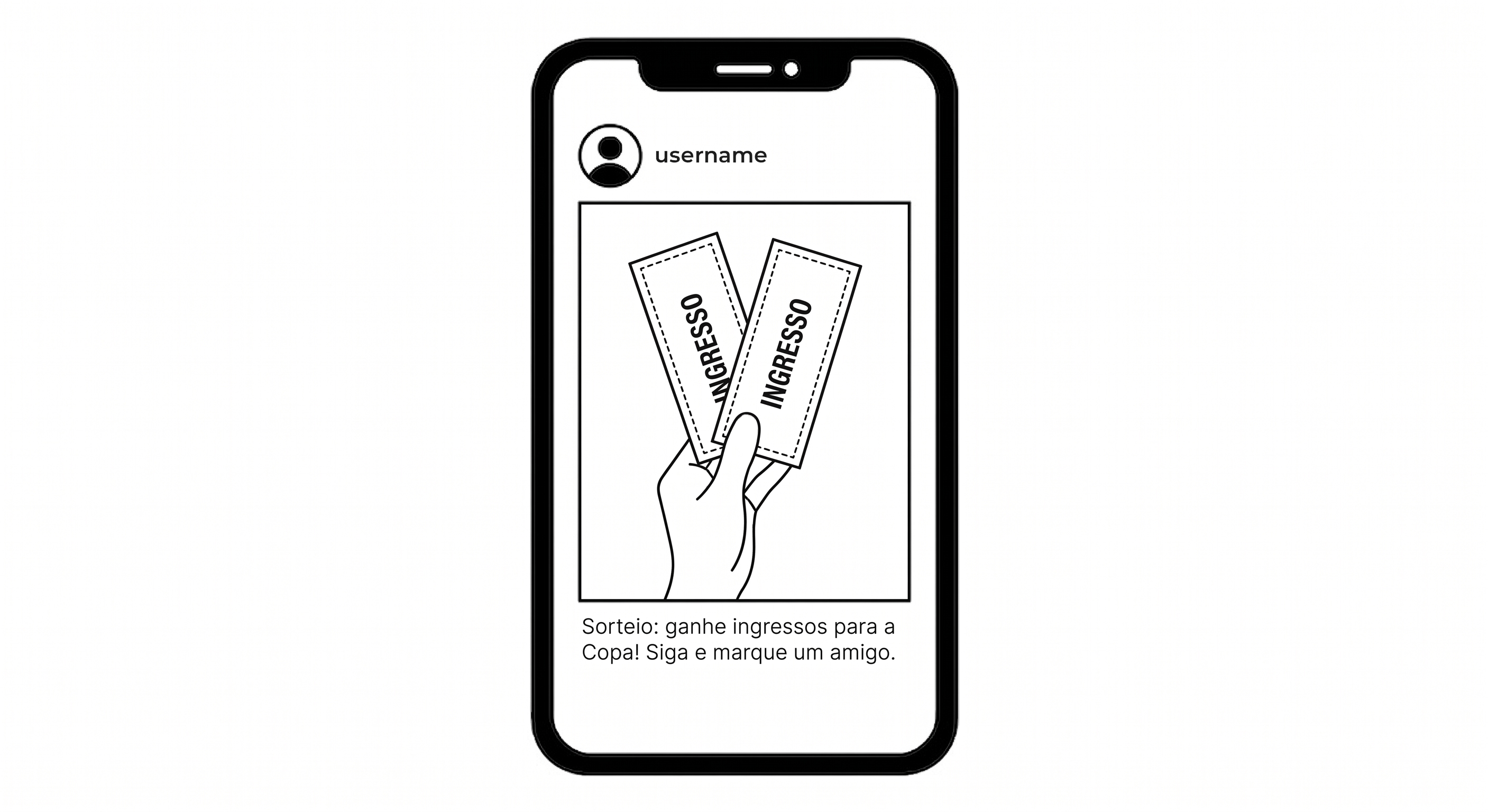 Mockup: sorteio de ingresso da Copa