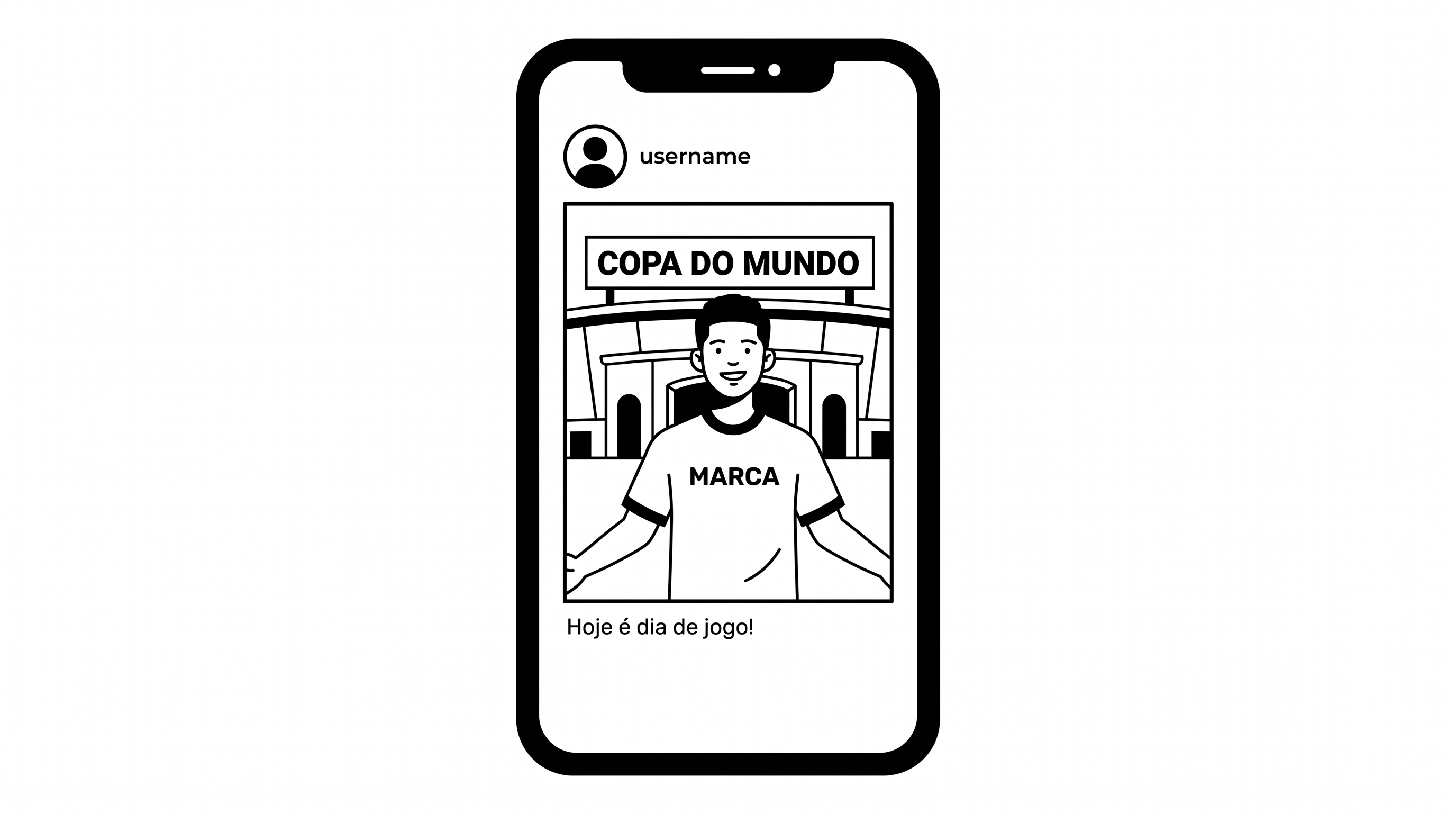 Mockup: pessoa no estádio com camisa de marca destaque
